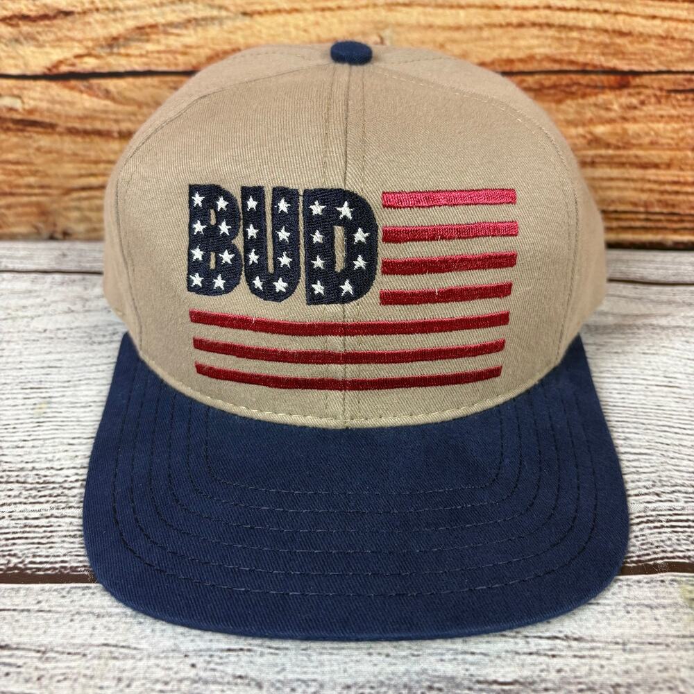 Vintage 1990s Bud Light American Flag Snapback Hat